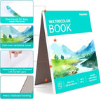 Watercolor Paper Pad, 140lb/300gsm Artist Painting Drawing Paper Book, Art - Image 2