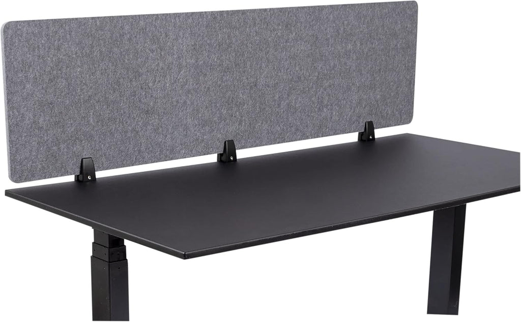 Stand Up Desk Store ReFocus Raw Clamp-On Acoustic Desk Divider Mounted Privacy