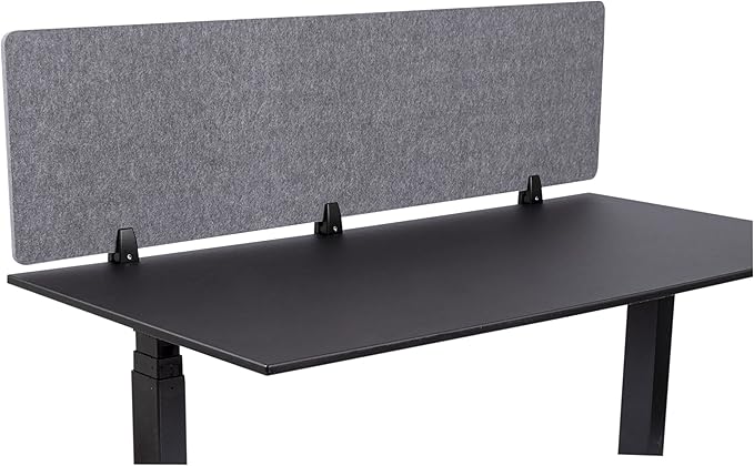 Stand Up Desk Store ReFocus Raw Clamp-On Acoustic Desk Divider Mounted Privacy by SStandUpDeskStore