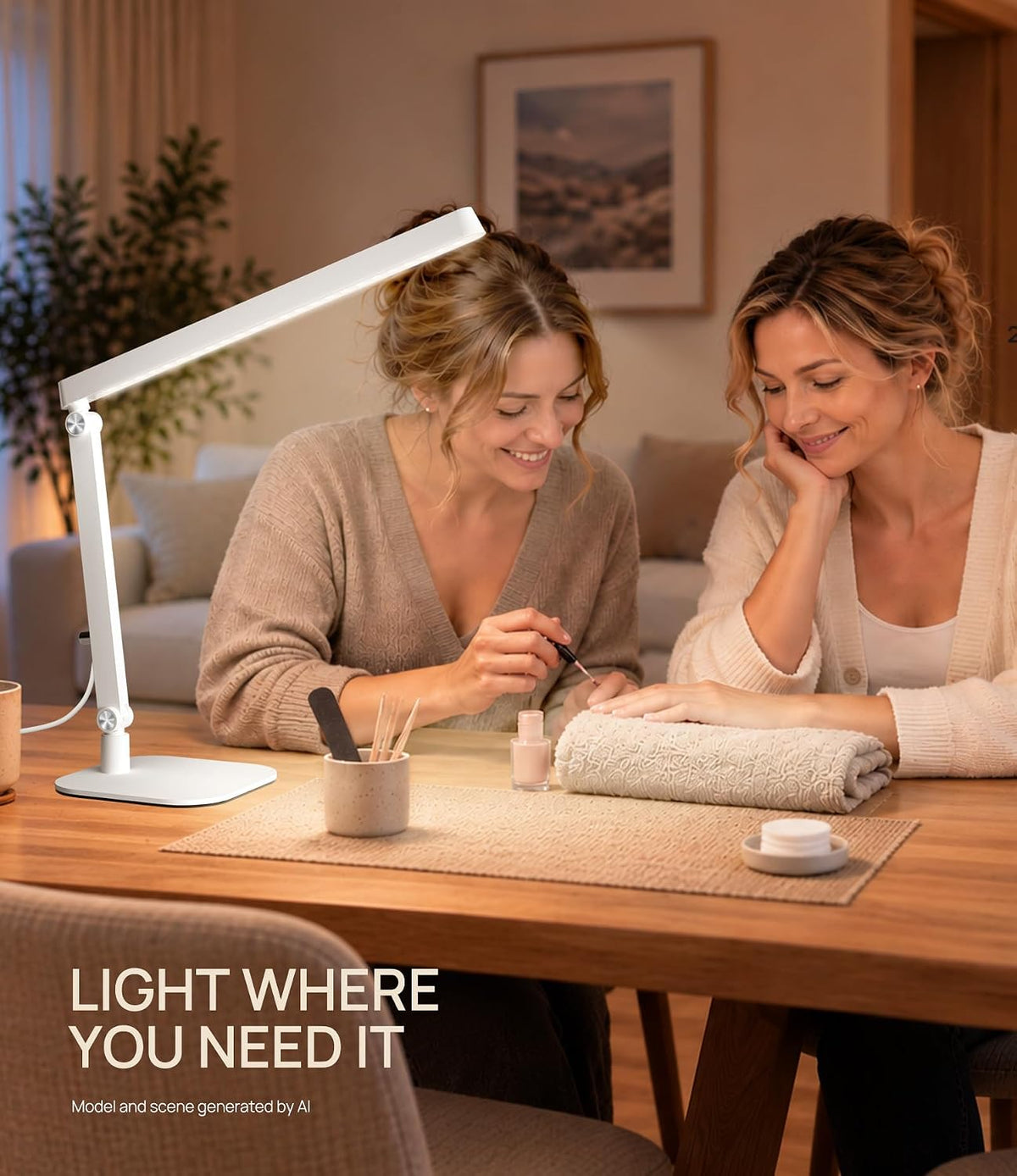 AORAEM Professional LED Desk Lamp, Base & Clamp, for Nail Techs & Office