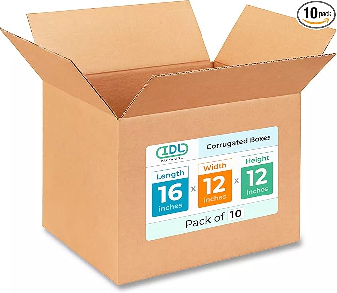 Medium Shipping & Moving Boxes 16x12x12 inches by IDLPackaging