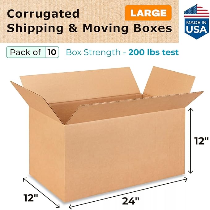Large Shipping & Moving Boxes 24x12x12 inches - Image 2