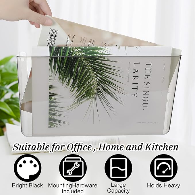 Colarr 8 Pcs Wall File Holder Organizer Plastic Wall Mount Mail Organizer - Image 4