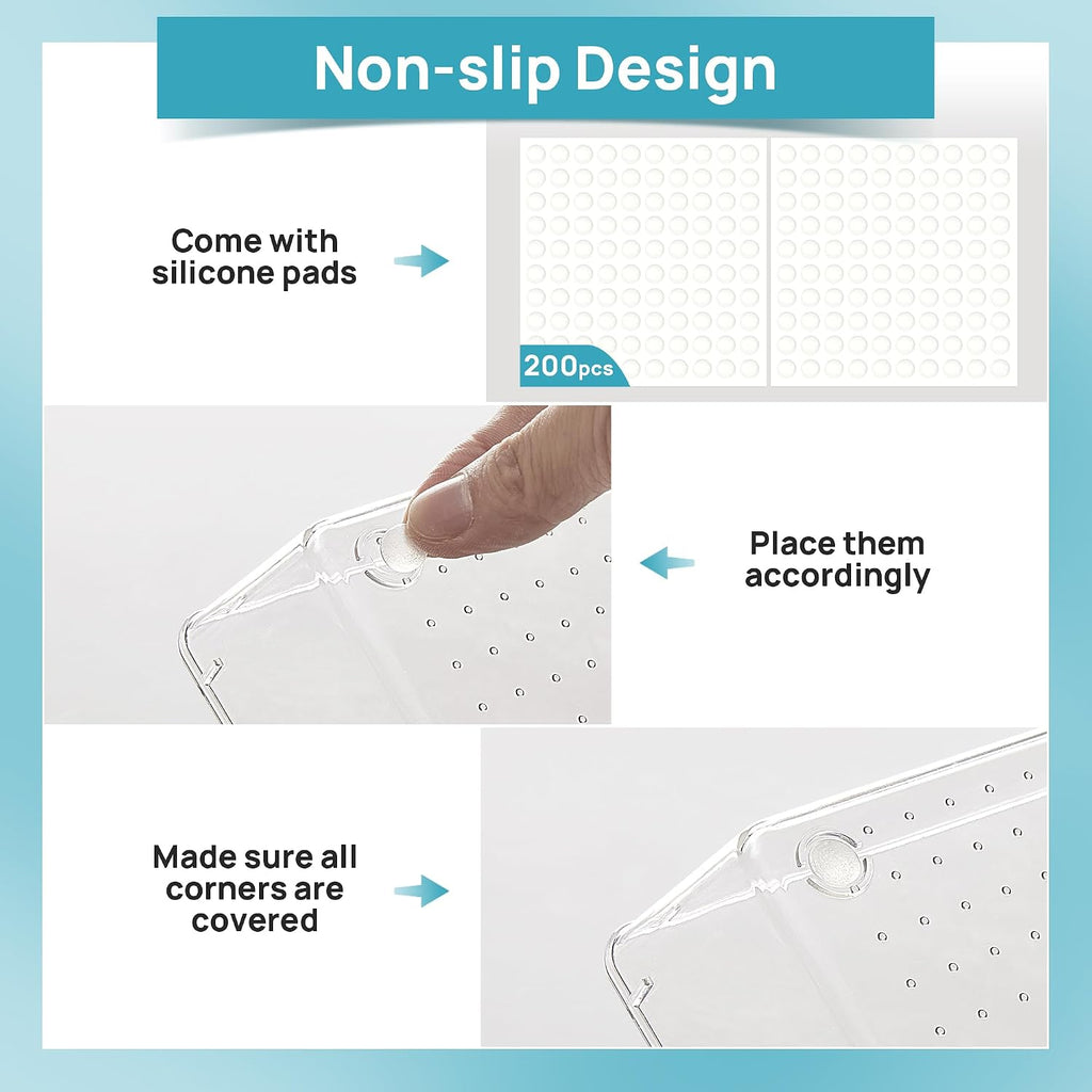 vtopmart 44 pcs clear plastic drawer organizers set, package contents