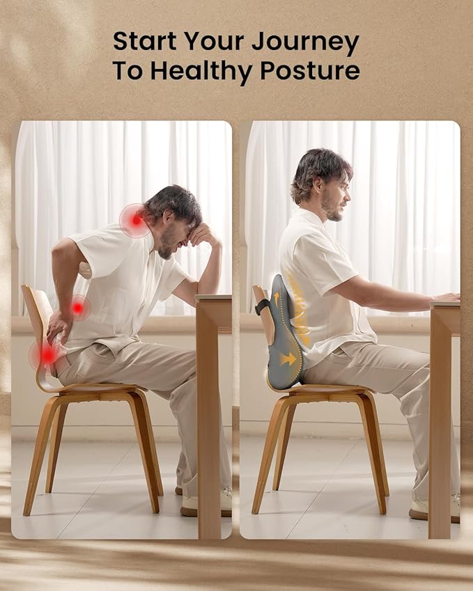 ProtoArc Lumbar Support Pillow for Office Chair, Memory Foam Back Support - Image 3
