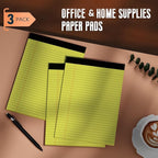 Yellow Legal Pads 8.5 x 11 Note Pads, 3 Pack Yellow Notepads 8.5 x 11 Wide - Image 7