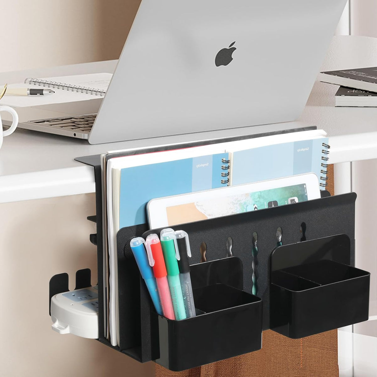 MAXECHO Desk Side Storage, Under Desk Laptop Mount, Table Side Hanging File O...
