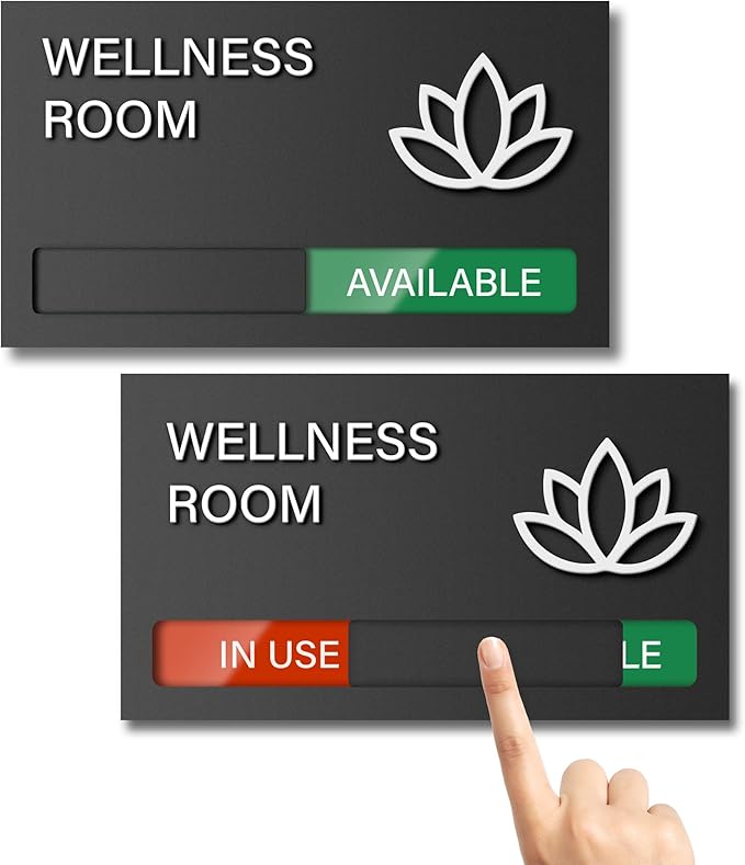 Wellness Room Sign, Do Not Disturb Office Door Signs, Available In Use Sign by EliteSign