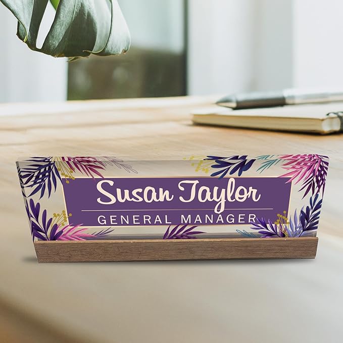Artblox Personalized Office Desk Name Plate and Business Card Holder | Clear - Image 8