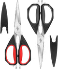 LIVINGO Kitchen Scissors, 2 Pack 9.25" Utility All Purpose Poultry Shears Heavy by LIVINGO