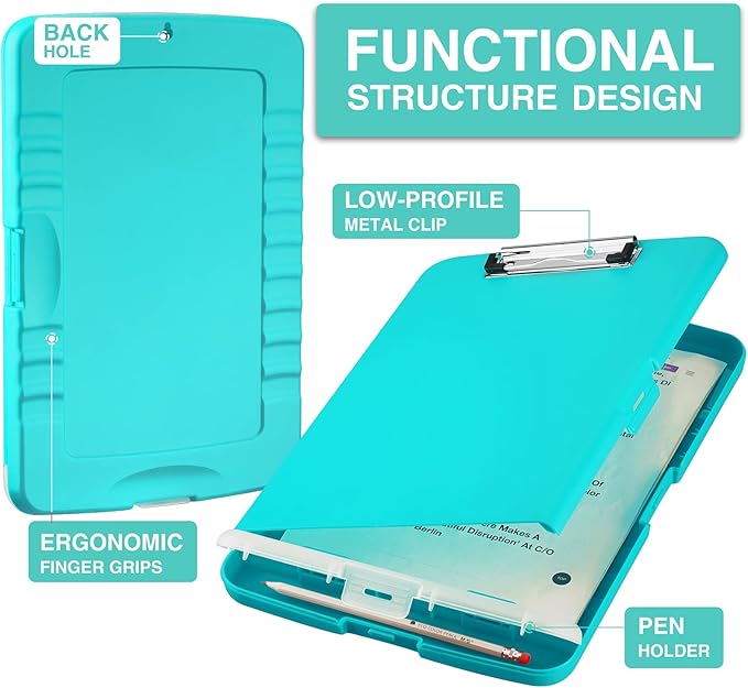 Sooez Clipboard with Storage, High Capacity Nursing Clip Board 8.5 x 11 with - Image 2