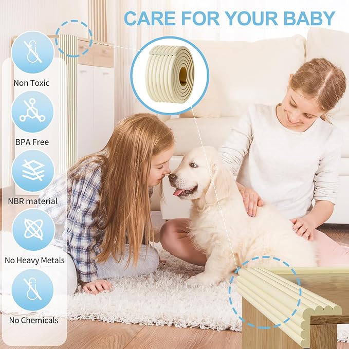 Edge Protector, Baby Proofing Baby Edge Protector Strip Safety, Soft Rubber - Image 5