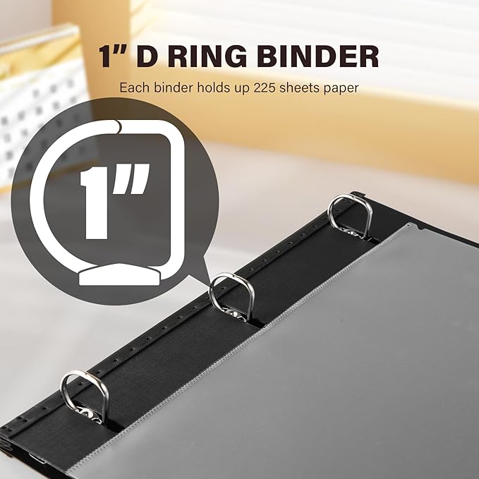MAKHISTORY 1 Inch Telescoping 3 Ring Binder-12PCS, Flexible Binder - Image 5