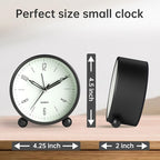 Analog Alarm Clock, 4 inch Super Silent Non Ticking Small Clock - Image 7