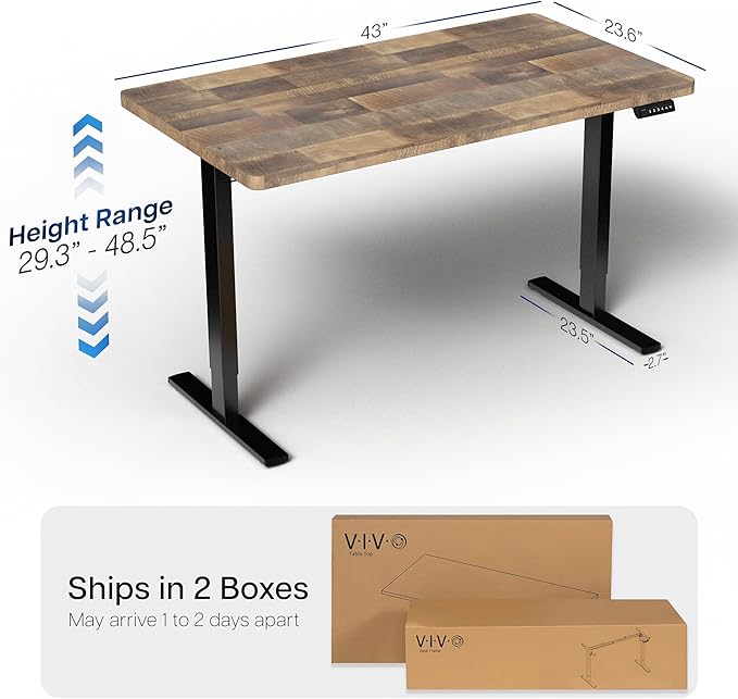 VIVO Electric 43 x 24 in Standing Desk, Memory Height Adjustment, 1B Series - Image 3
