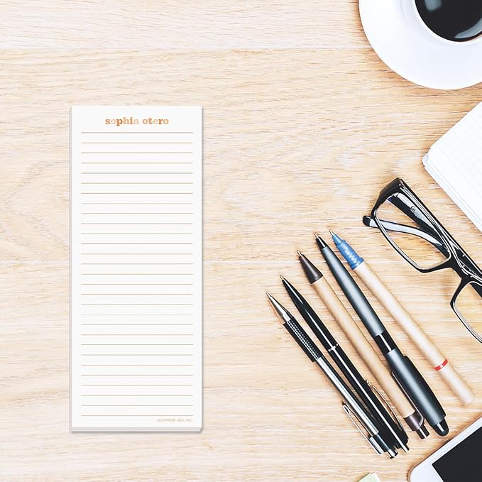 Current Personalized Tangerine Color Wash Lined Shopping List Pads -Set of 3 - Image 2
