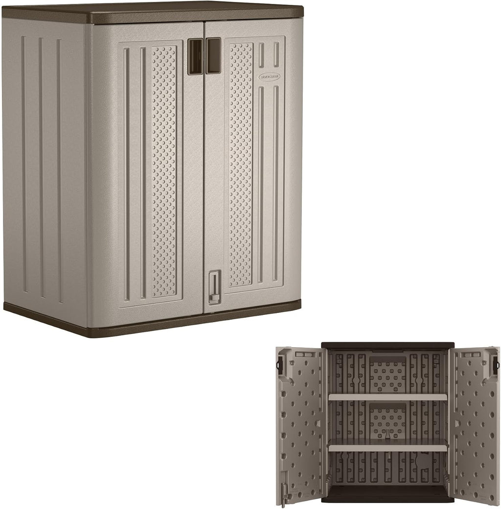 suncast 9 cu ft base storage cabinet, lockable, main product view