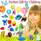 URSKYTOUS 110Pcs Animal Erasers Kids Desk Pets Pencil Erasers 3D Puzzle Eraser - Image 6