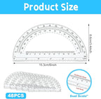 CertBuy 48 Pack Clear Protractor 6 Inch, Plastic Protractor Math Protractors - Image 2