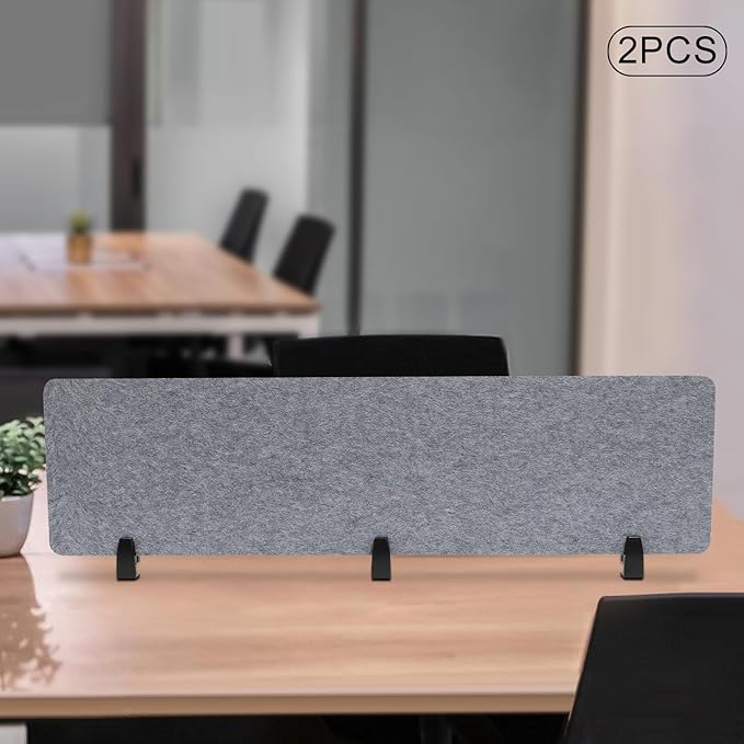 Clamp-On Acoustic Desk Divider, Desktop Privacy Panel, Sound Absorbing - Image 3