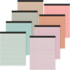 Fuutreo 8 Pcs 8.5'' x 11'' Colored Legal Pad Writing Pads Narrow Ruled 50 by Fuutreo