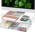 OPNICE Acrylic Clear Desk Organizers and Accessories, 2-Tier Computer Monitor by OPNICE
