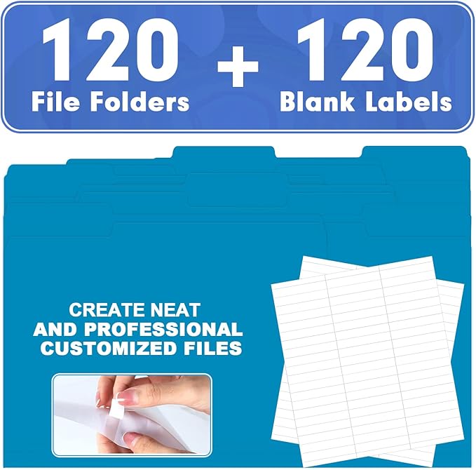 File Folder, HERKKA 120 Pack 1/3 Cut Tab File Folders, File Folders Great - Image 5