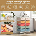 HAPPYGRILL 10-Drawer Rolling Storage Cart, Storage Organizer Cart - Image 3