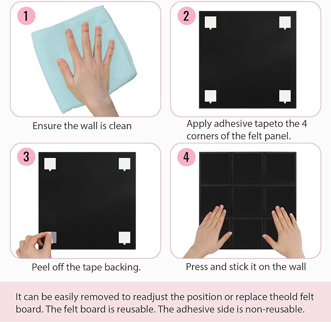 Smarpau Cork Board 48"X36", 12 Pack Nine-Grid Felt Bulletin Boards, Small Pin - Image 7
