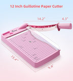 Firbon 12" Guillotine Paper Cutter, Heavy Duty 12-Sheet Capacity Trimmer - Image 6