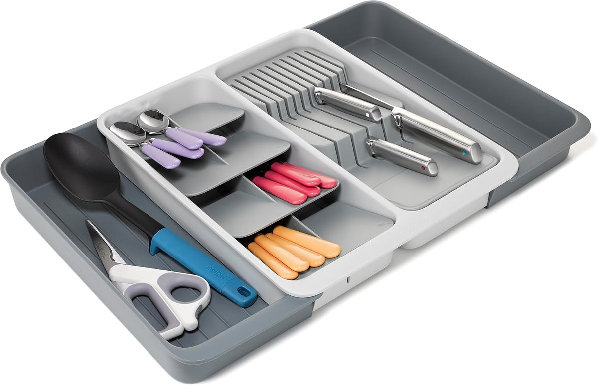 Joseph Joseph DrawerStore Expanding Tiered Flatware Cutlery Tray with Knife O...
