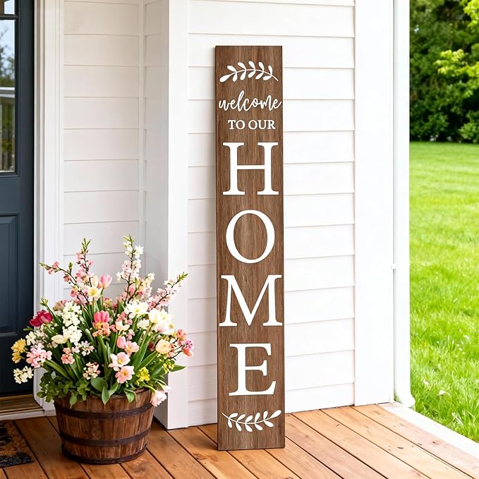 Welcome Sign for Front Porch, Farmhouse Vertical Outdoor Porch Decorations for - Image 9
