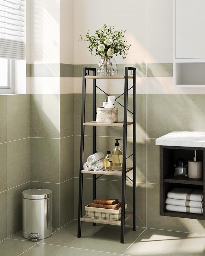 Hzuaneri Ladder Shelf, Bookshelf Bookcase, Freestanding Corner Storage Shelve - Image 4