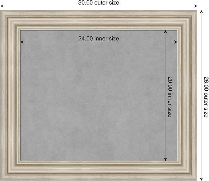 Amanti Art Silver Framed Magnetic Board 26x30 Medium Vision Board - Image 2