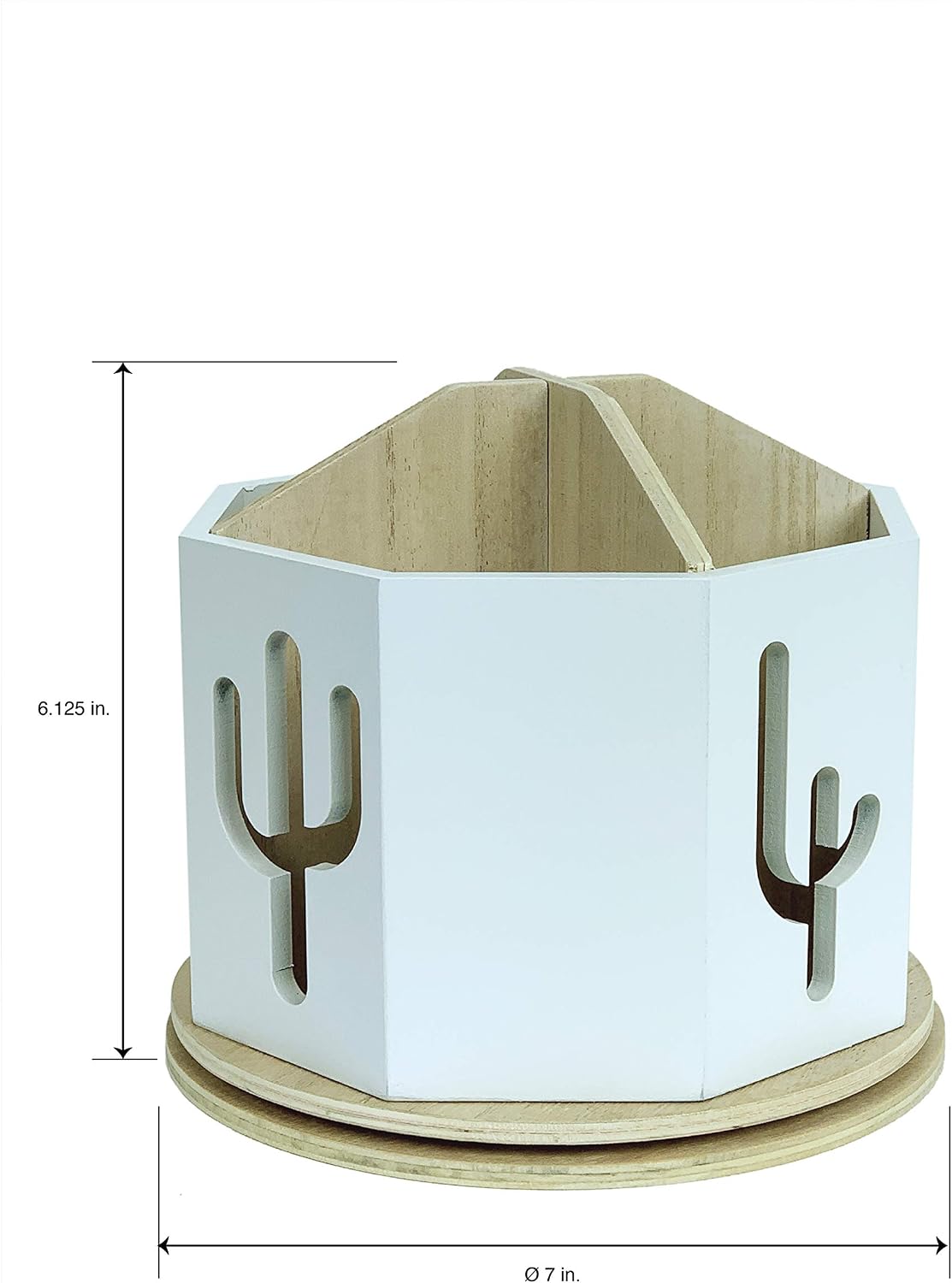 Spinning Desktop Stationary Organizer – Decorative Wooden Rotating Pen and Pe...