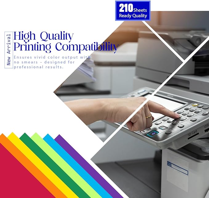 Colored Copy Paper 8.5X11 Inches, 140 Sheets 20 lb/80GSM 7 Colors Rainbow - Image 5
