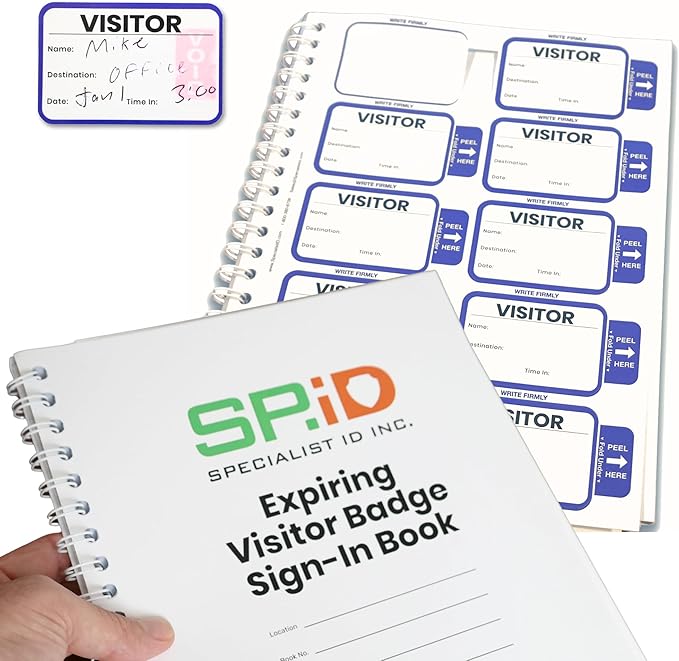 Specialist ID Visitor Log Book for Business or Schools by SpecialistID