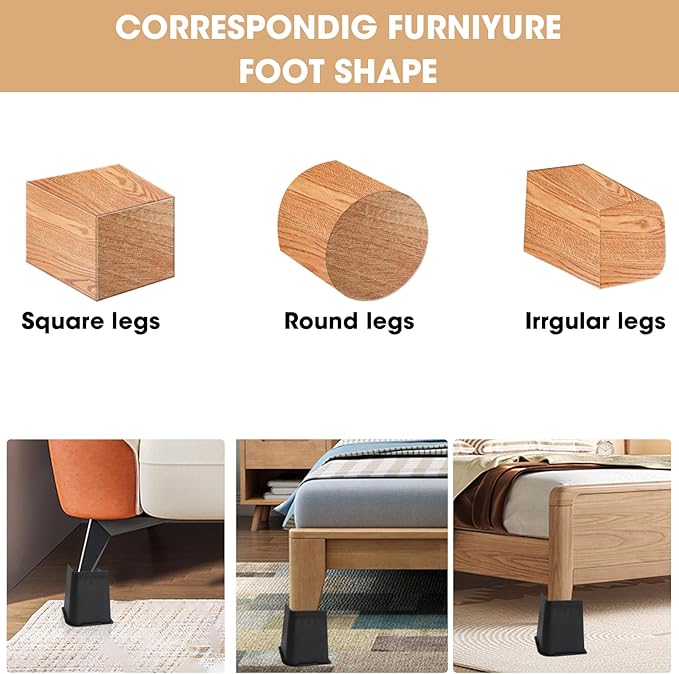 MXMZHXU Bed Risers 2 inch, 3 inch, 4 inch, 6 inch or 8 inch Heavy Duty - Image 5