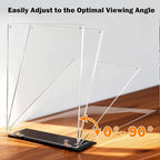 YHOLSDAS 180° Adjustable Acrylic Sign Holder 8.5"x11", Magnetic Table Paper - Image 3