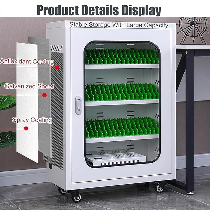 40-Slot Mobile Charging Station & Storage Cart - Image 5