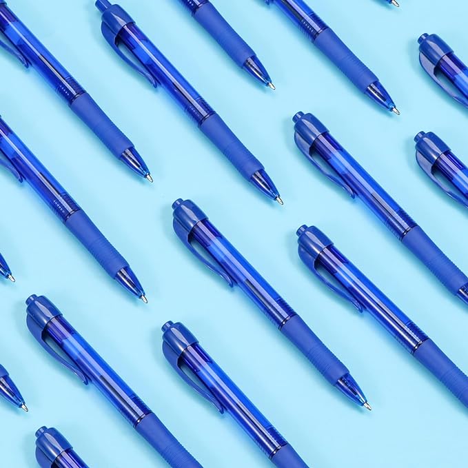 deegtran Pens Bulk, 50 Pack No Bleed Blue Ink Click Pens - Image 5
