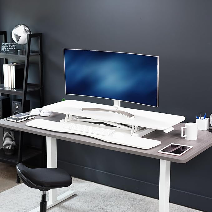 VIVO 48 inch Desk Converter, K Series, Height Adjustable Sit to Stand Riser - Image 8