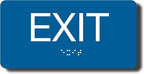 NAP TAGS ADA-compliant Exit Sign. Features raised text and Braille on a blue - Image 2