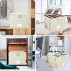 ENGPOW File Box with Lock, Fireproof Document Box with Zipper Lid, Collapsible - Image 2
