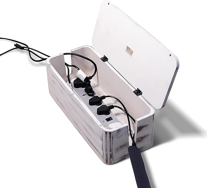 Rustic Cable Management Box & Cord Organizer- Cable Organizer - Image 4