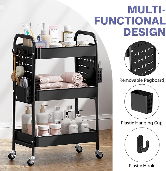KINGRACK 3 Tier Rolling Cart - Image 2