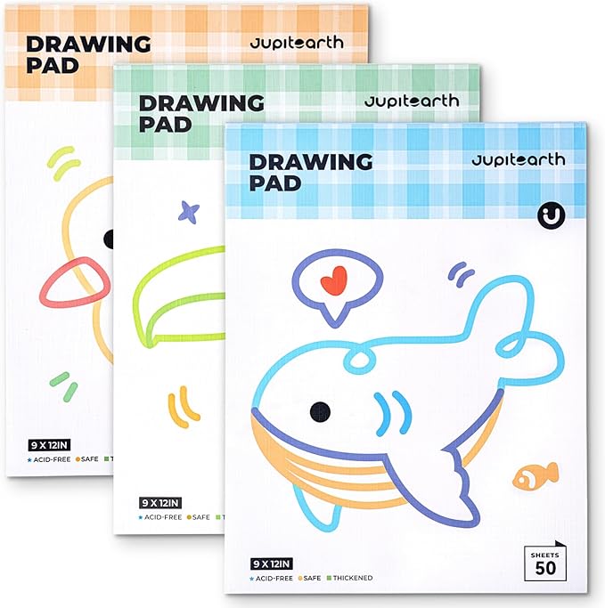 JUPITEARTH Sketch Pads, Acid-Free Thickened Glue-Bound Sketchbook, Art Supplies by JUPITEARTH