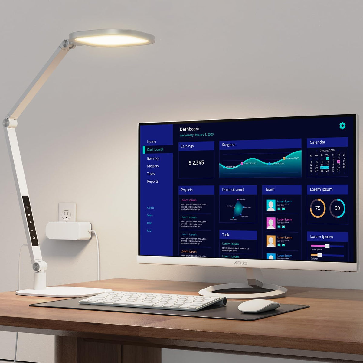 litones led desk lamp for home office, soft, main product view