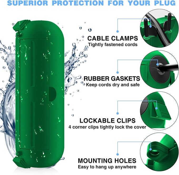Flemoon Outdoor Extension Cord Safety Cover, IPX4 Waterproof Connection - Image 8