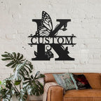 Personalized Custom Letter Name metal Signs, Custom Black Letter Monogram Wall - Image 3